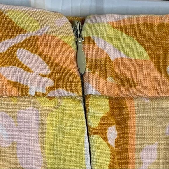 J.Crew Yellow & Orange Water Color Mini Skirt Size 4 - Picture 5 of 9